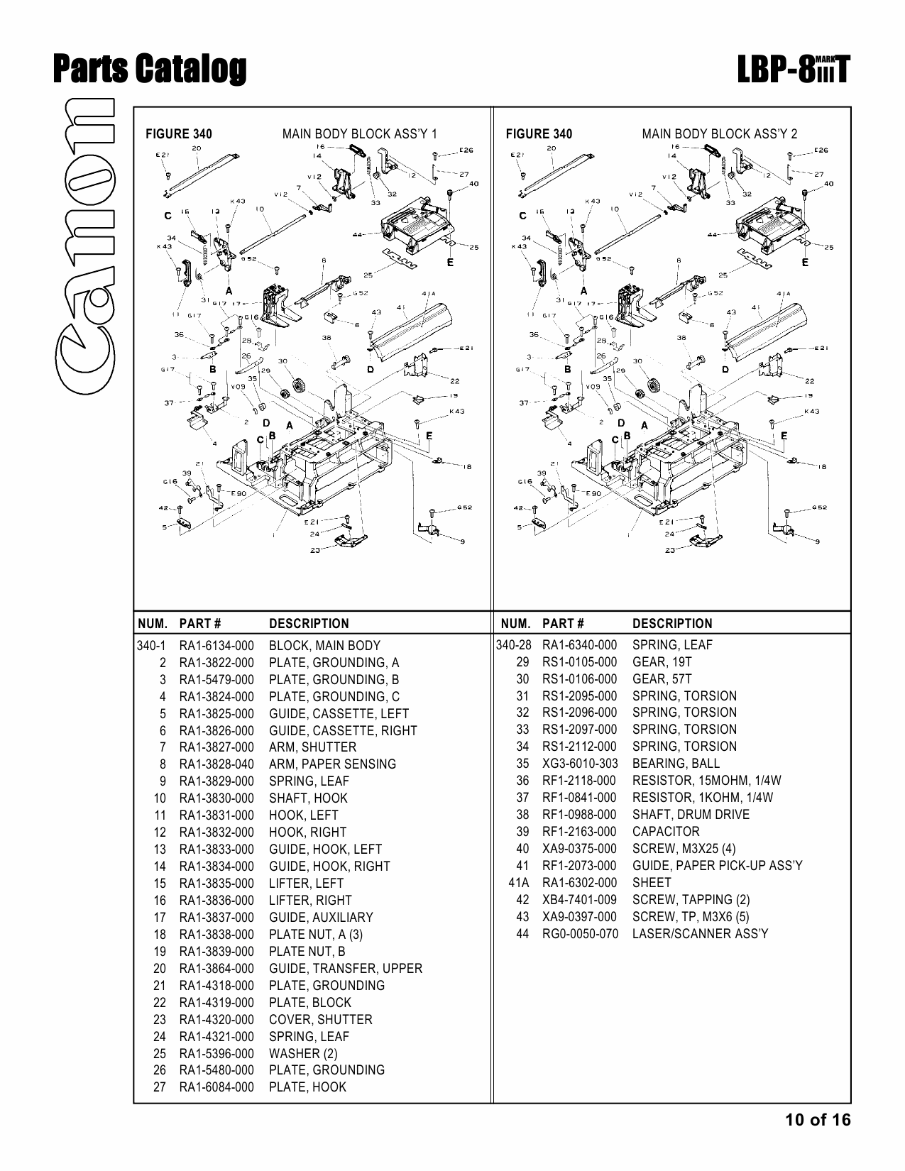 Canon imageCLASS LBP-8IIIT Parts Catalog Manual-4